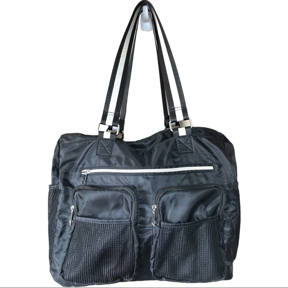 Maurice’s black & white unisex gym bag tote bag